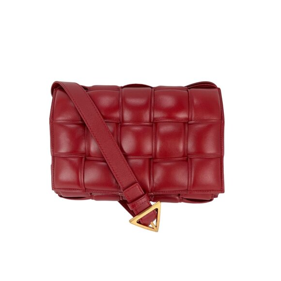 Bottega Veneta Red Nappa Maxi Intreccio Padded Cassette Crossbody Bag - Picture 1 of 10